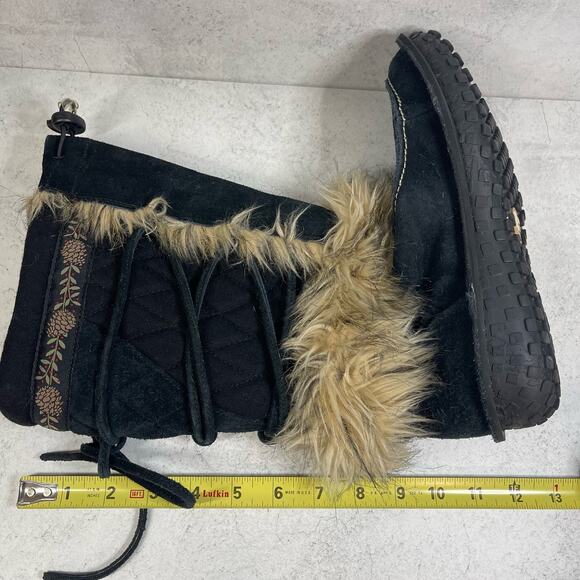 Sorel Sedna Thinsulate Black Waterproof Faux Fur Trim Boots Size W7 US - Picture 9 of 10